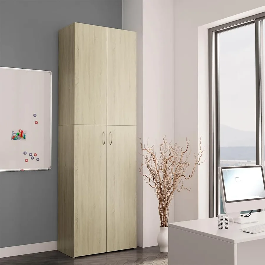 Armoire de bureau Chêne sonoma 60x32x190 cm Bois d'ingénierie - 3