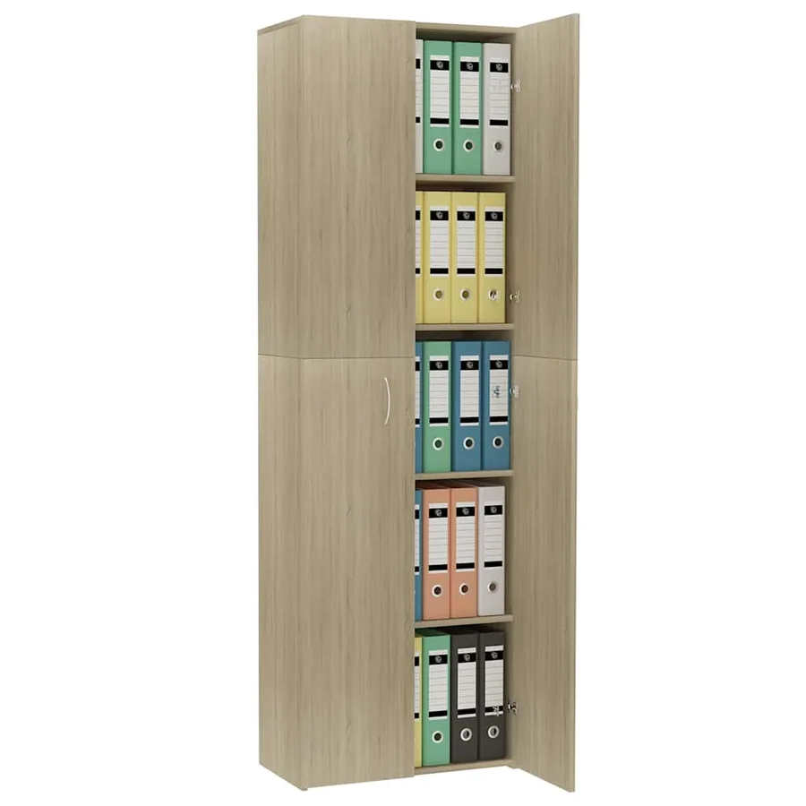 Armoire de bureau Chêne sonoma 60x32x190 cm Bois d'ingénierie - 4