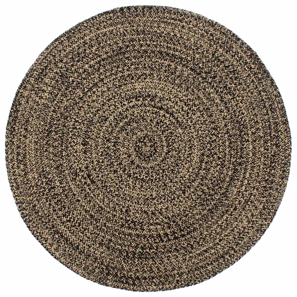 Tapis fait à la main Jute Noir et marron 180 cm