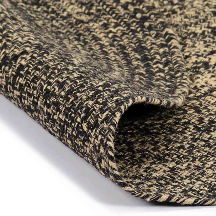 Tapis fait à la main Jute Noir et marron 180 cm - 2