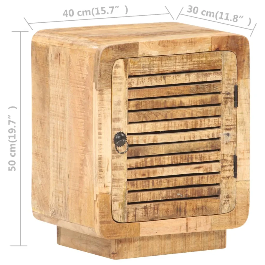 Table de chevet 40x30x50 cm Bois de manguier brut - 6