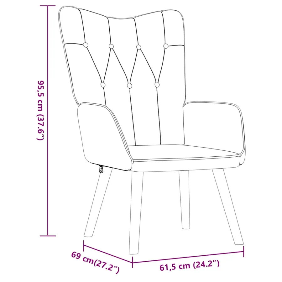 Chaise de relaxation avec tabouret Gris foncé Tissu - 11