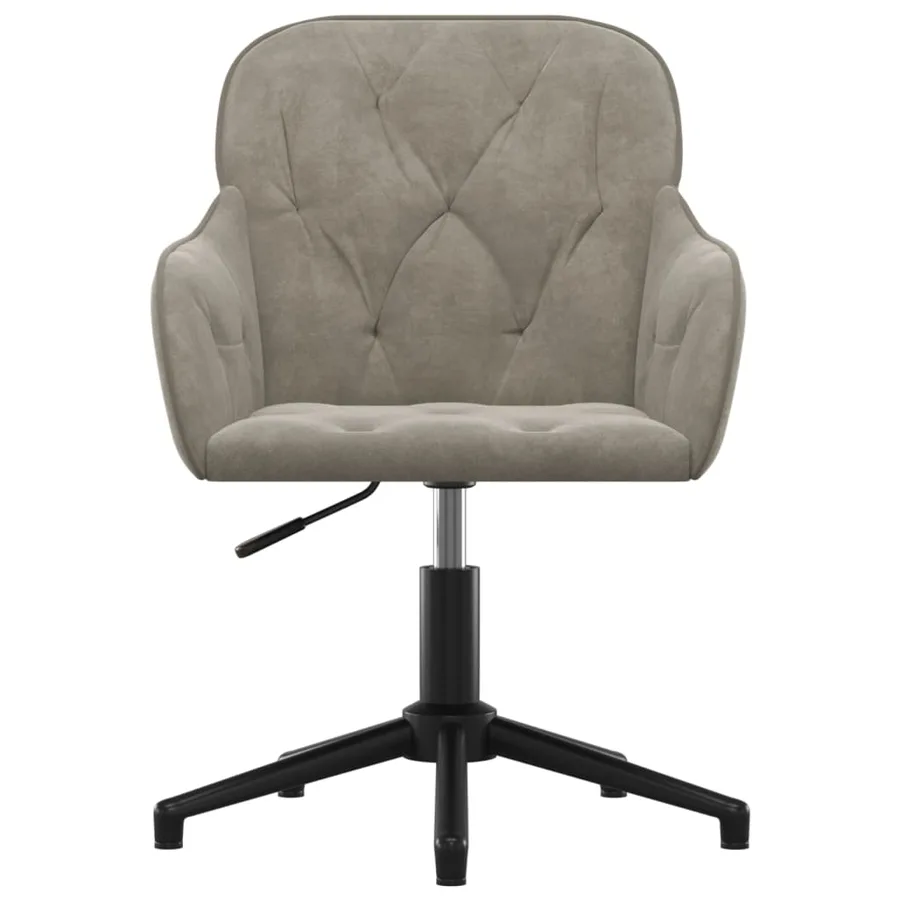 Chaises pivotantes à manger lot de 2 Gris clair Velours - 4