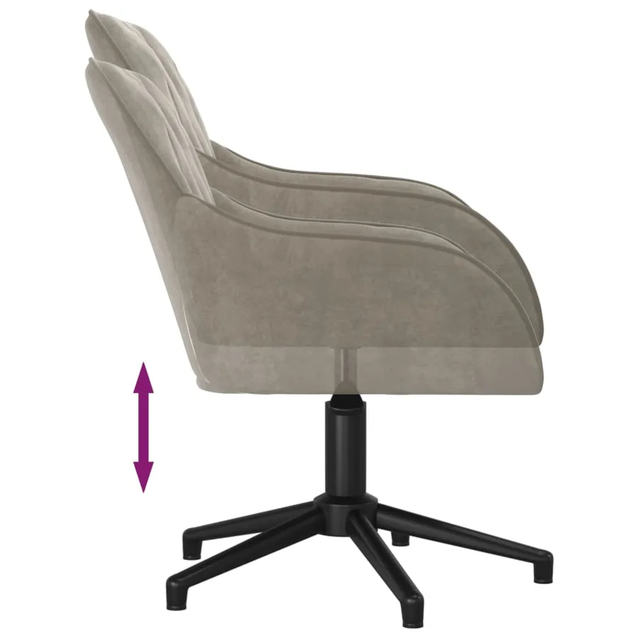 Chaises pivotantes à manger lot de 2 Gris clair Velours - 7