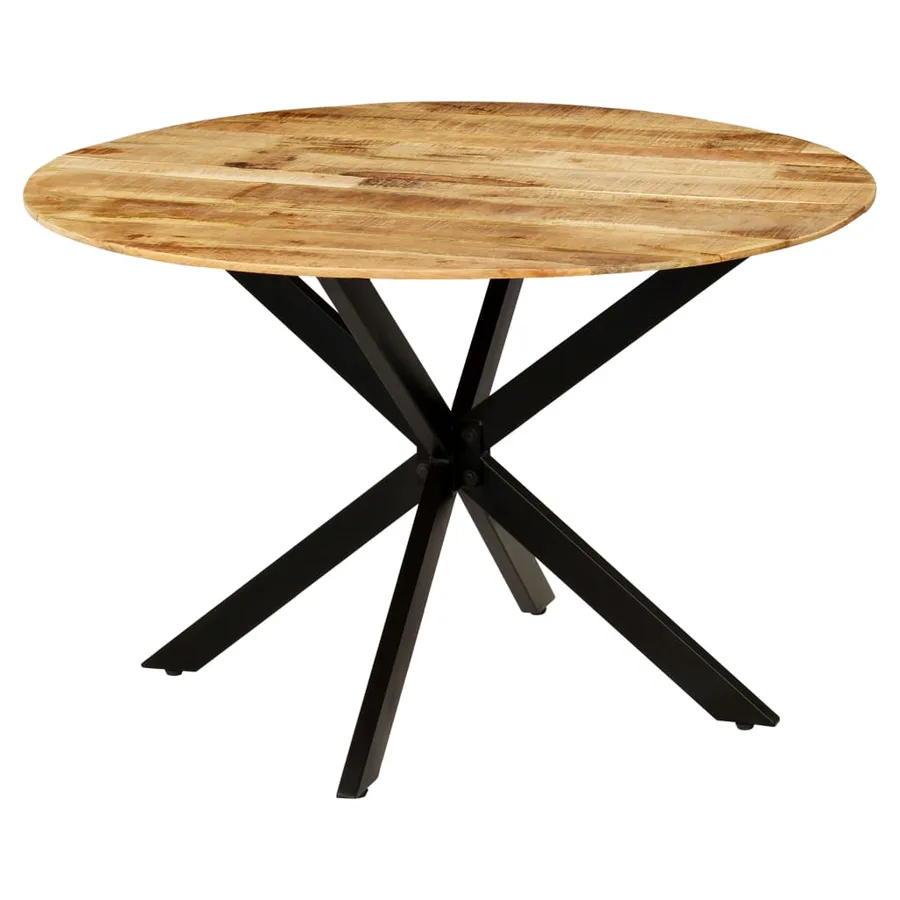 Table à manger Bois de manguier brut massif et acier 120x77 cm - 7