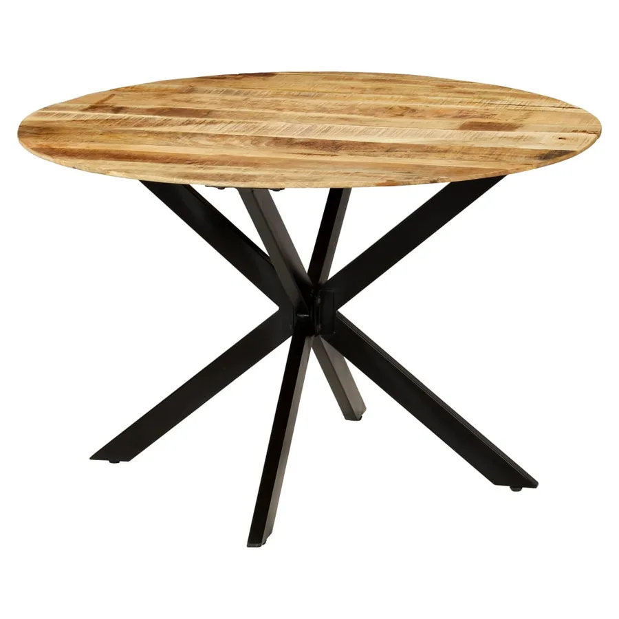 Table à manger Bois de manguier brut massif et acier 120x77 cm - 8