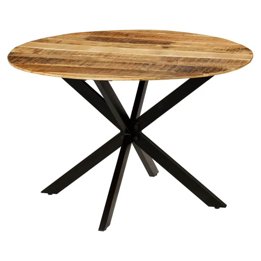 Table à manger Bois de manguier brut massif et acier 120x77 cm - 9