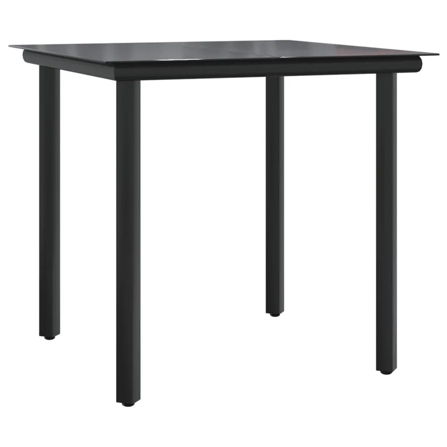 Ensemble à manger de jardin 5 pcs noir textilène et acier - 6
