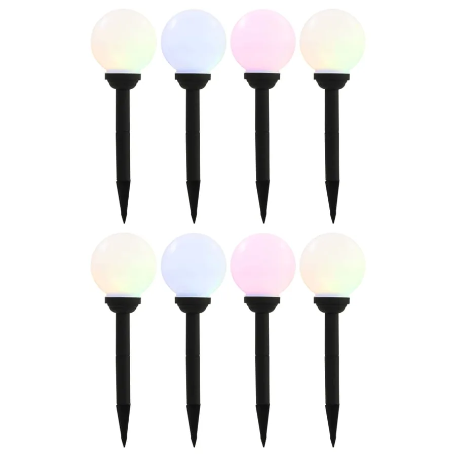Lampes solaires sphériques LED de jardin 8 pcs 15 cm RVB