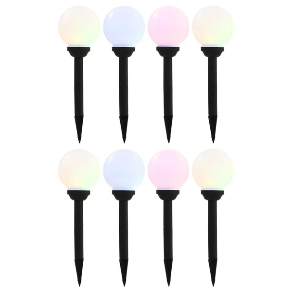 Lampes solaires sphériques LED de jardin 8 pcs 15 cm RVB