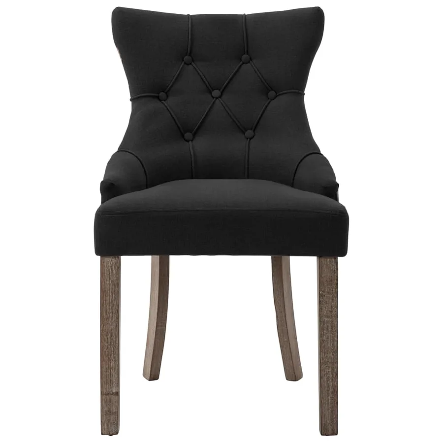 Chaises à manger lot de 2 noir tissu - 4