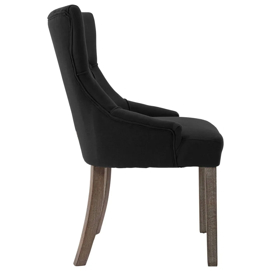 Chaises à manger lot de 2 noir tissu - 5
