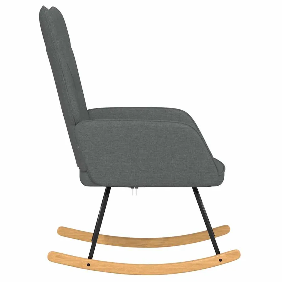 Chaise à bascule Gris foncé Tissu - 4