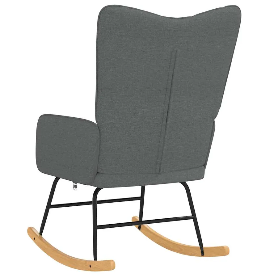 Chaise à bascule Gris foncé Tissu - 5