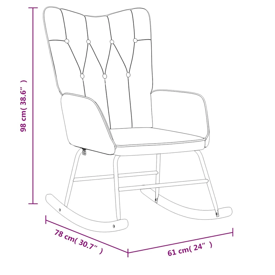 Chaise à bascule Gris foncé Tissu - 8