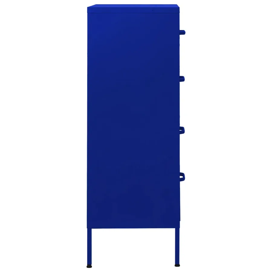 Commode Bleu marine 80x35x101,5 cm Acier - 4