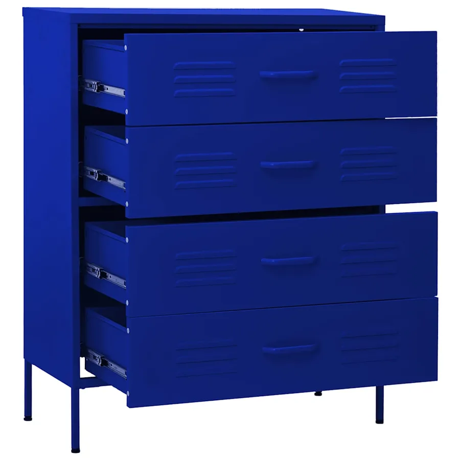 Commode Bleu marine 80x35x101,5 cm Acier - 6