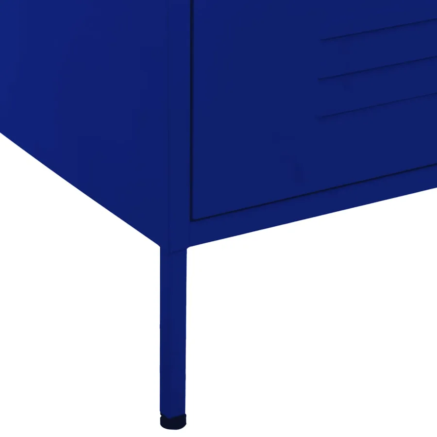Commode Bleu marine 80x35x101,5 cm Acier - 7