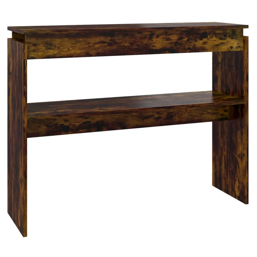 Table console Chêne fumé 102x30x80 cm Bois d'ingénierie - 2