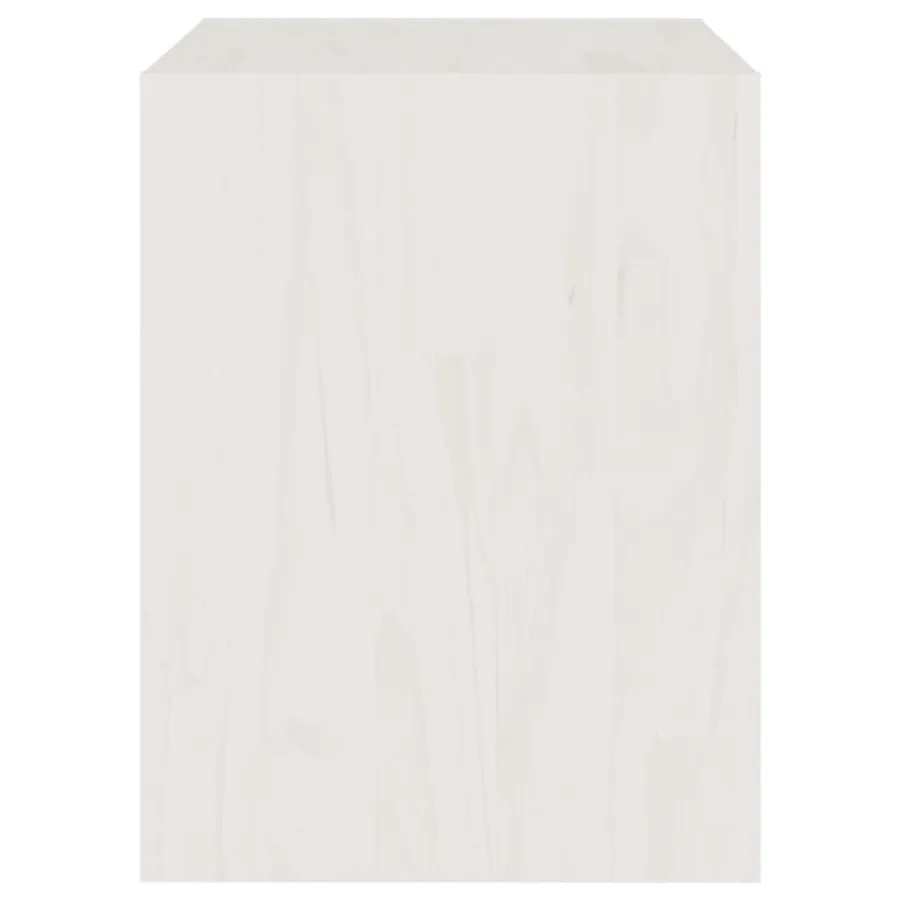Table de chevet Blanc 40x30,5x40 cm Bois de pin massif - 6
