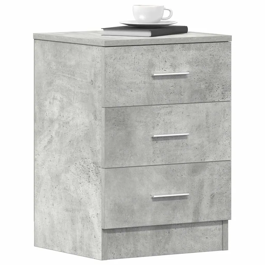 Tables de chevet 2 pcs Gris béton 38x35x56 cm Bois d'ingénierie - 4