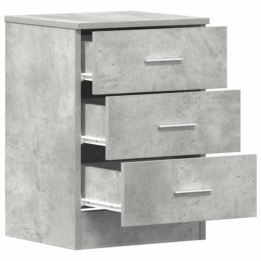 Tables de chevet 2 pcs Gris béton 38x35x56 cm Bois d'ingénierie - 6