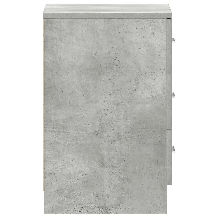 Tables de chevet 2 pcs Gris béton 38x35x56 cm Bois d'ingénierie - 8