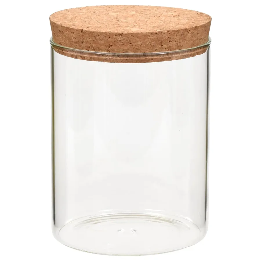 6 pcs Pots de conservation en verre et couvercle en liège 650ml - 3