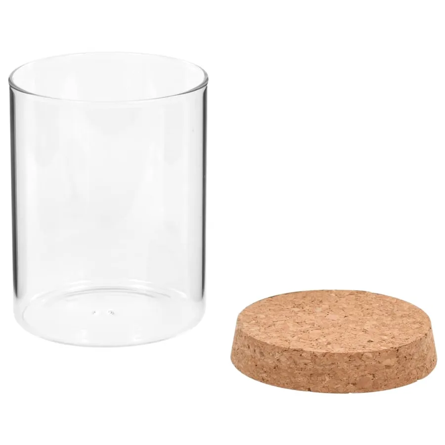 6 pcs Pots de conservation en verre et couvercle en liège 650ml - 4