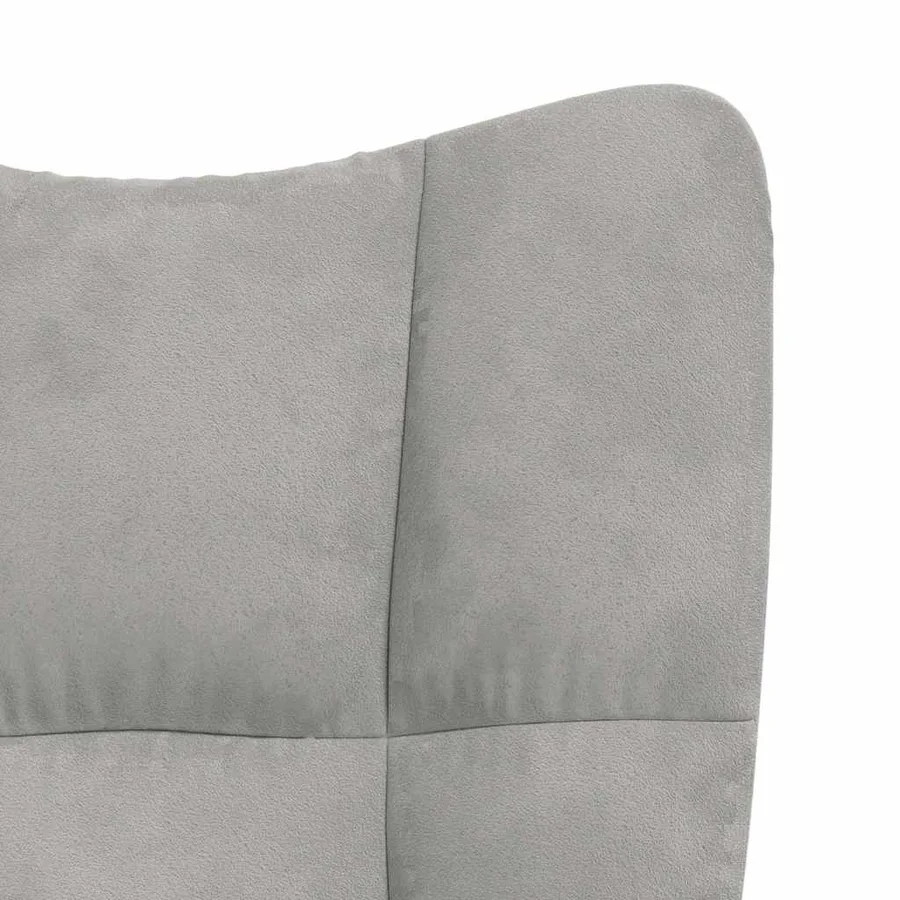 Chaise de relaxation avec repose-pied Gris clair Velours - 9