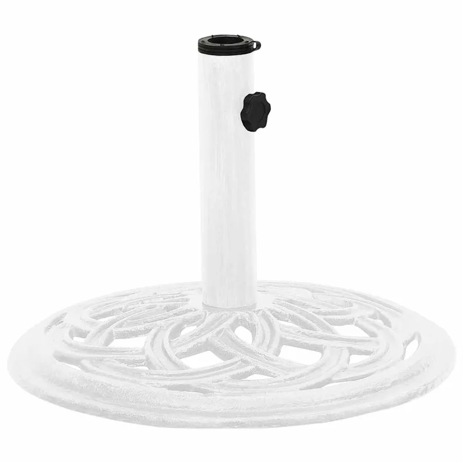 Socle de parasol Blanc 44x44x31 cm Fonte - 2