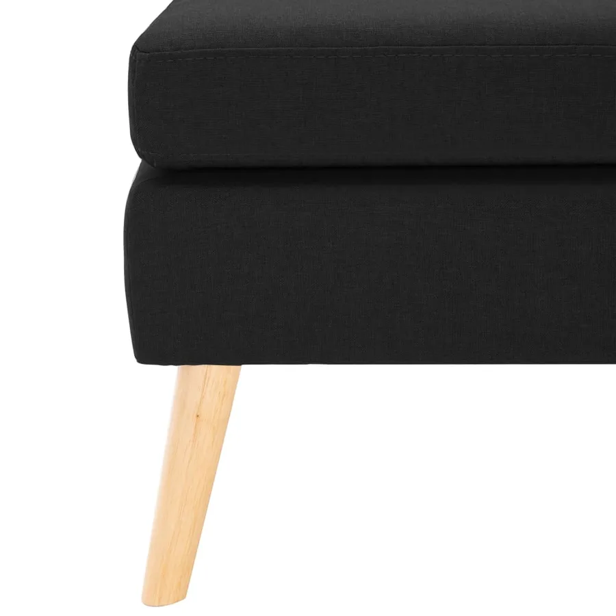 Repose-pied Noir Tissu - 4