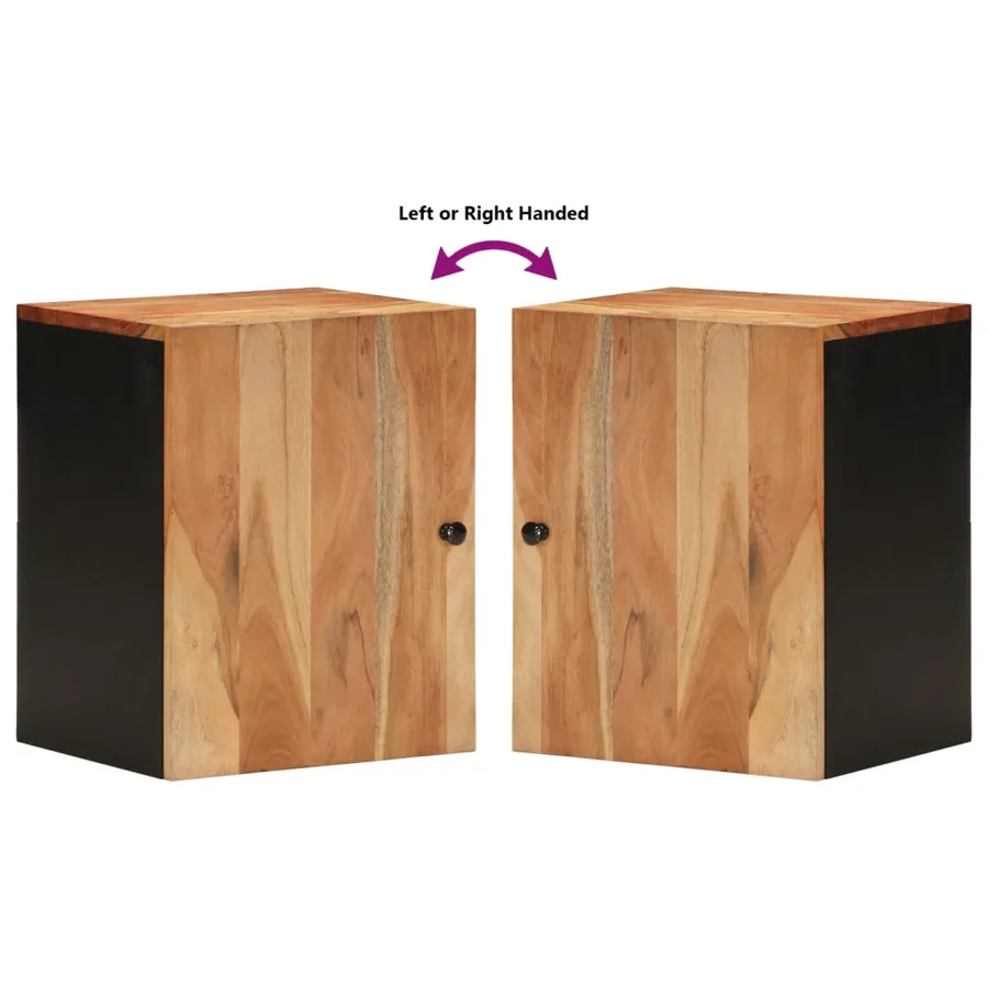 Armoire de salle de bain murale 38x33x48cm bois massif d'acacia - 7