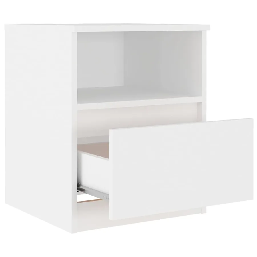 Table de chevet blanc 40x40x50 cm bois d'ingénierie - 4