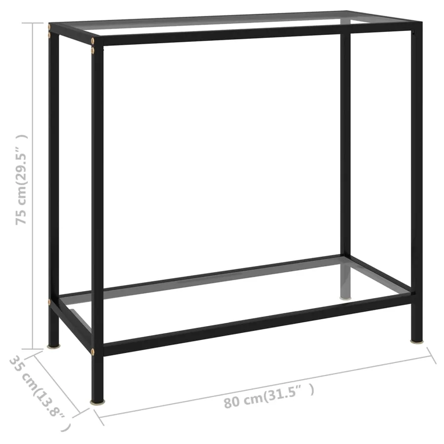 Table console Transparent 80x35x75 cm Verre trempé - 6