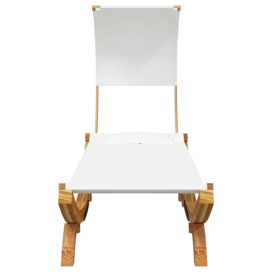 Lit repos avec auvent 100x200x126 cm Bois courbé massif Crème - 3
