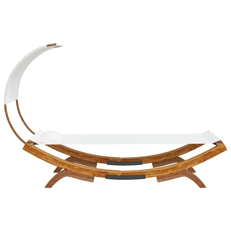 Lit repos avec auvent 100x200x126 cm Bois courbé massif Crème - 4