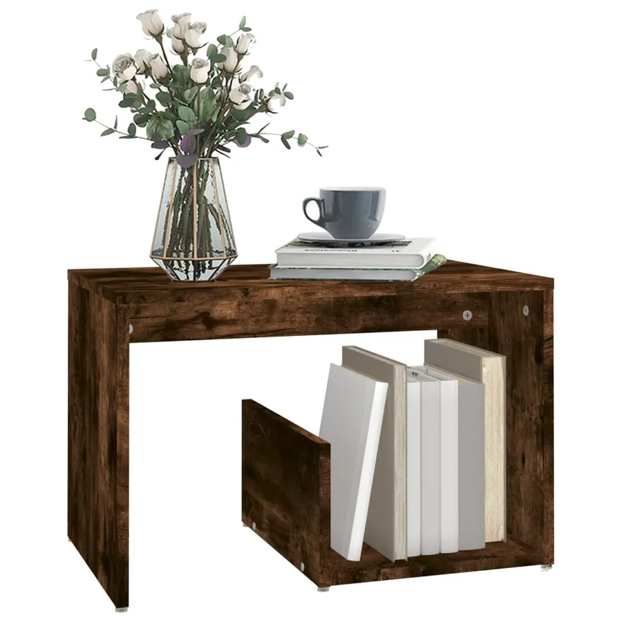 Table d'appoint Chêne fumé 59x36x38 cm Bois d'ingénierie - 3