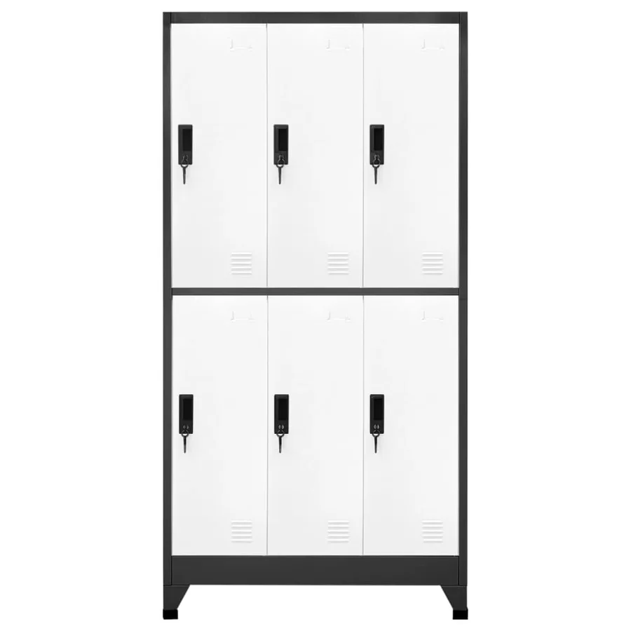 Armoire à casiers Anthracite et blanc 90x45x180 cm Acier - 2