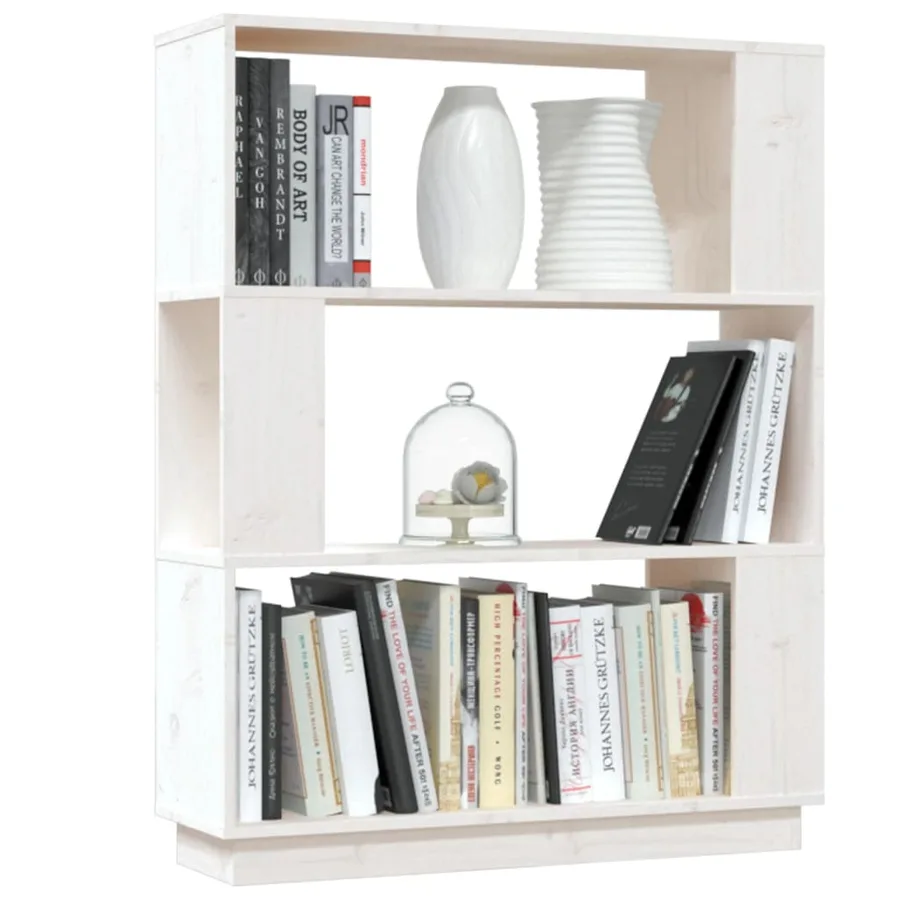Bibliothèque/Séparateur de pièce Blanc 80x25x101 cm Pin massif - 4