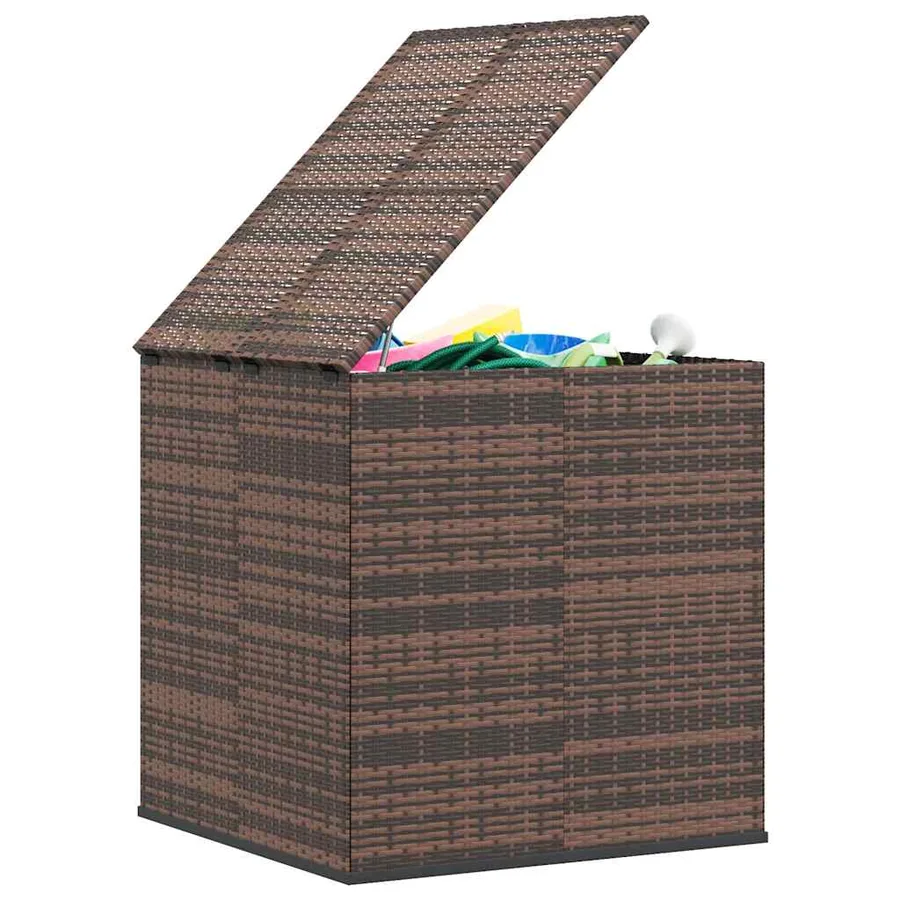 Boîte à coussins de jardin Résine tressée 100x97,5x104cm Marron - 7