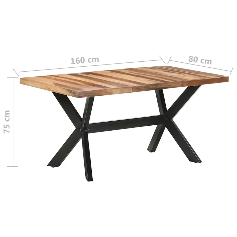 Table de salle à manger 160x80x75 cm Bois avec finition miel - 6