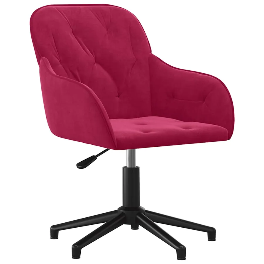 Chaises pivotantes à manger lot de 2 Rouge bordeaux Velours - 3