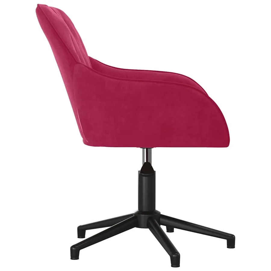 Chaises pivotantes à manger lot de 2 Rouge bordeaux Velours - 5