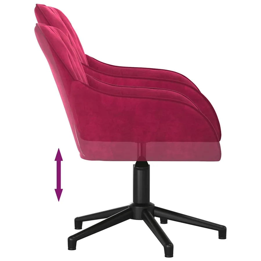 Chaises pivotantes à manger lot de 2 Rouge bordeaux Velours - 7