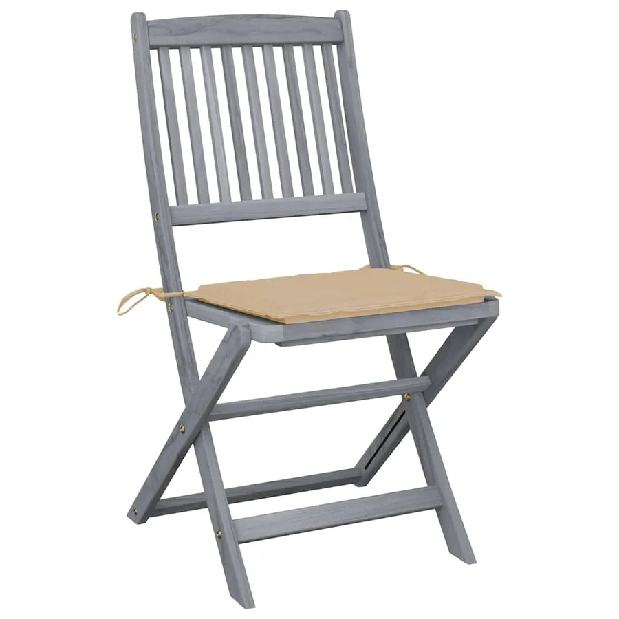 Chaises pliables d'extérieur lot de 6 et coussins Bois d'acacia - 2