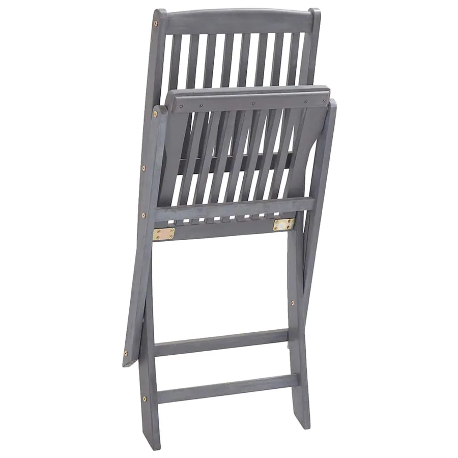 Chaises pliables d'extérieur lot de 6 et coussins Bois d'acacia - 9
