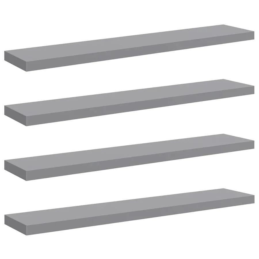 Étagères murales flottantes 4 pcs gris 120x23,5x3,8 cm MDF - 2