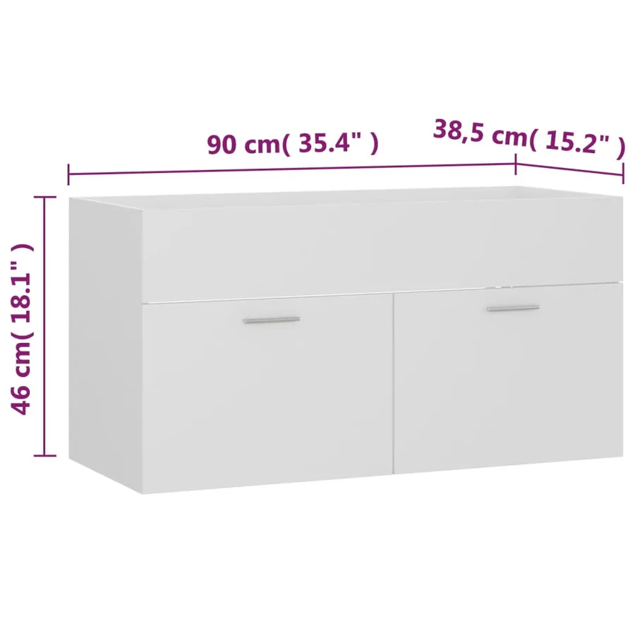 Ensemble de meubles de salle de bain Blanc Bois d'ingénierie - 14