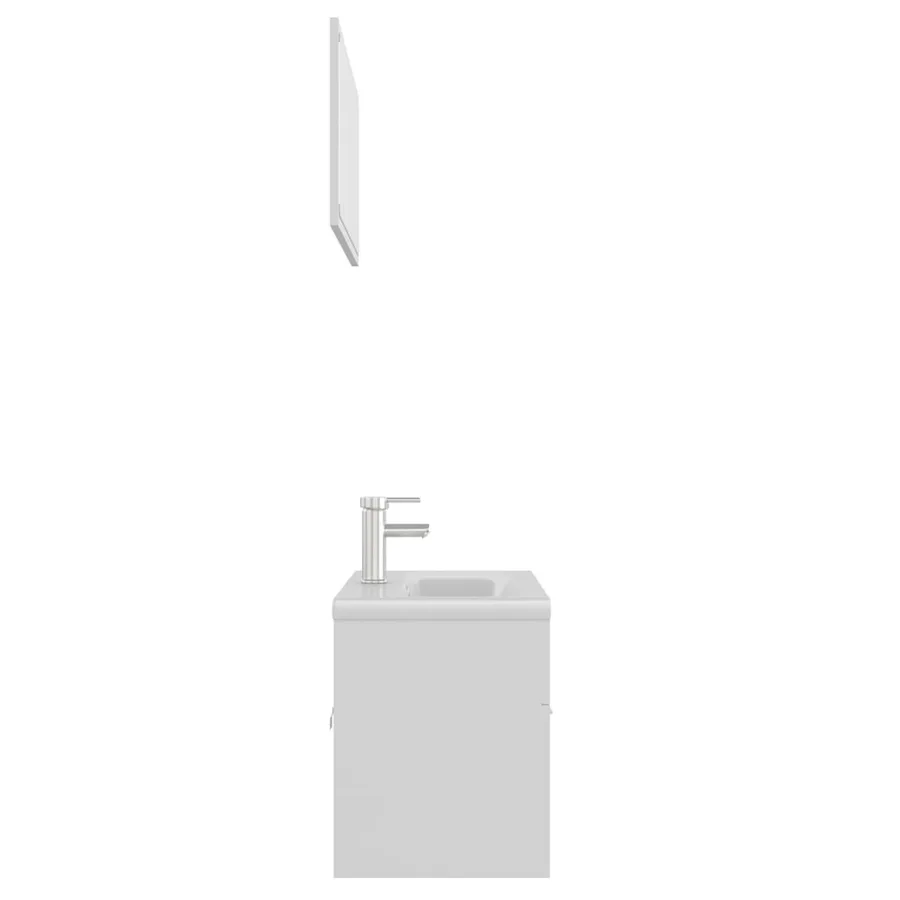 Ensemble de meubles de salle de bain Blanc Bois d'ingénierie - 6